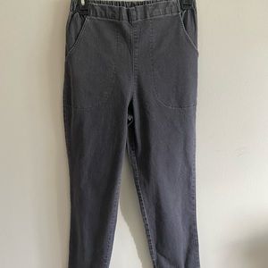 Wide legged cropped capri jean pant